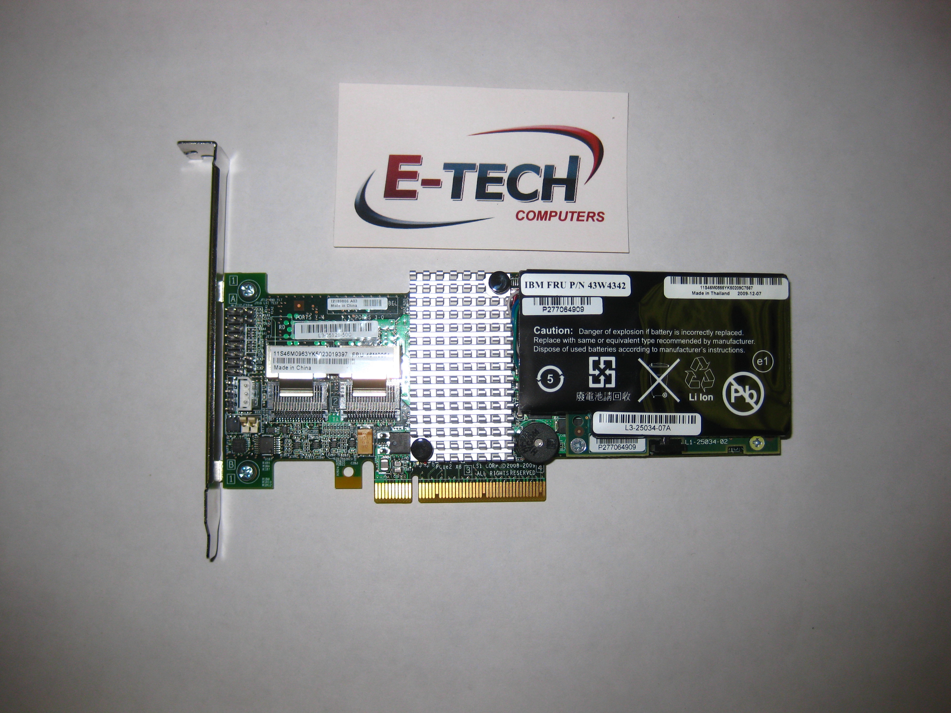 46M0829IBM ServeRAID M5015 SAS/SATA Raid Controller w/ Battery,46M0851