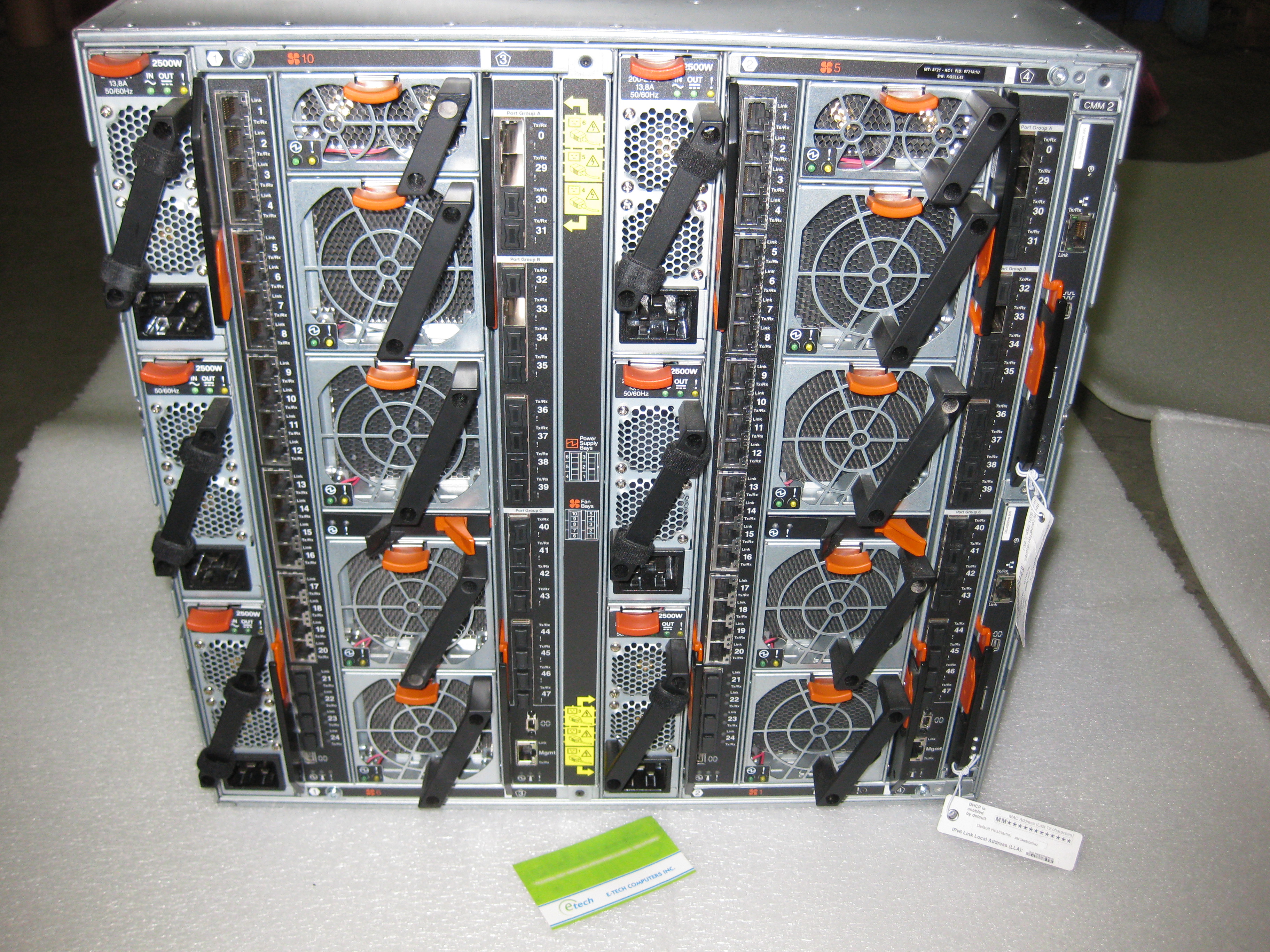 IBM Flex System Enterprise Chassis w/ 6X2500W PSU 10U, 2 Sw